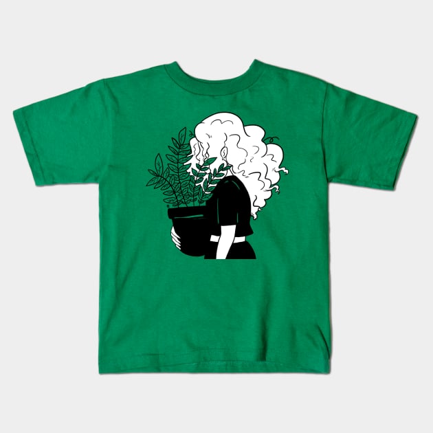 Plant Girl Kids T-Shirt by aliyahart